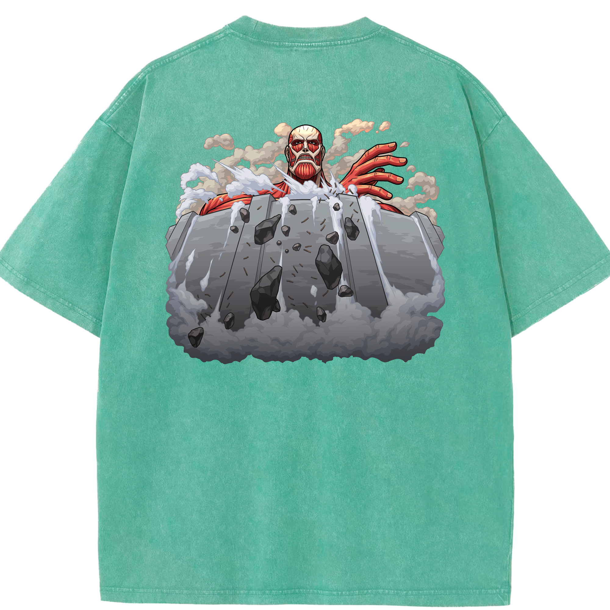 （画像用） 進撃の巨人 Attack on Titan 綿100% ヴィンテージ風 半袖Tシャツ（背面プリント）